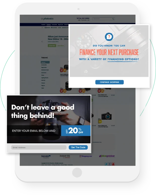 capture emails convert shoppers with exit intent offers image
