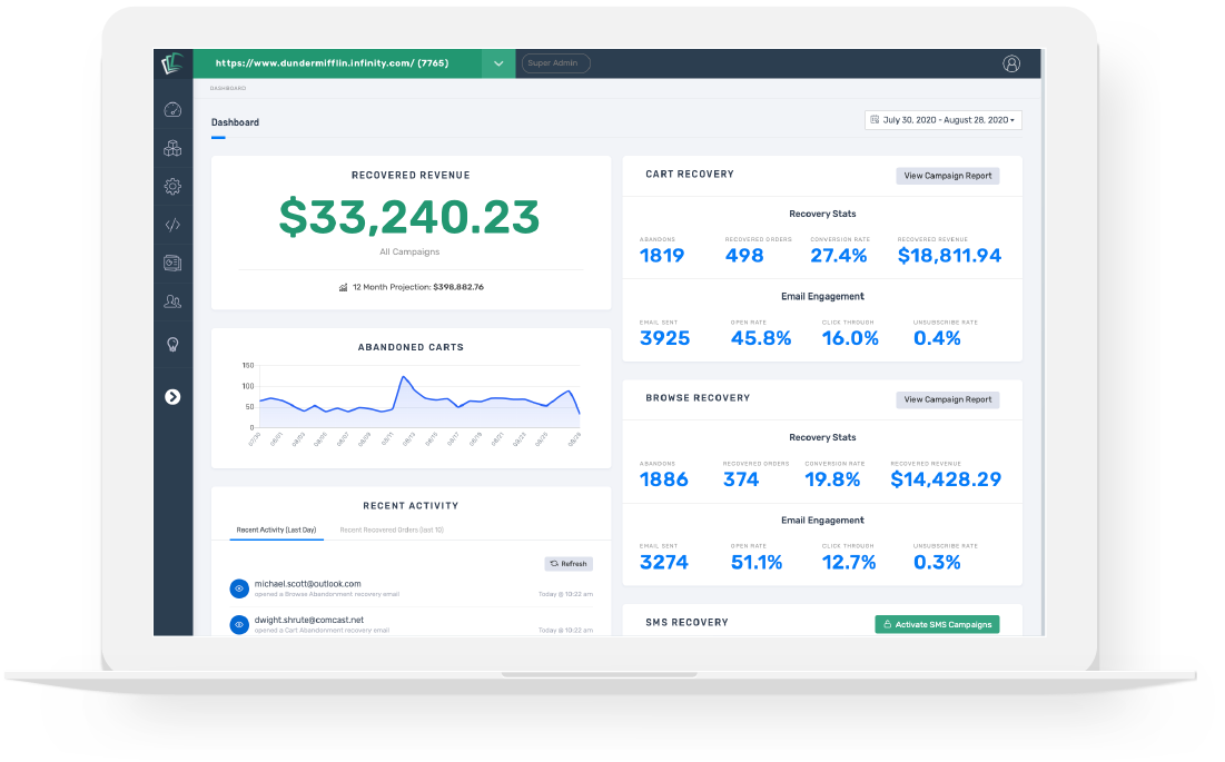 recover lost customers and abandoned cart sales automatically image